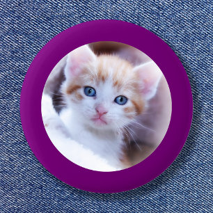 Macaron Rond 5 Cm Photo de famille avec une bordure violette