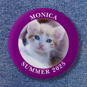 Macaron Rond 5 Cm Photo de famille bordure violette