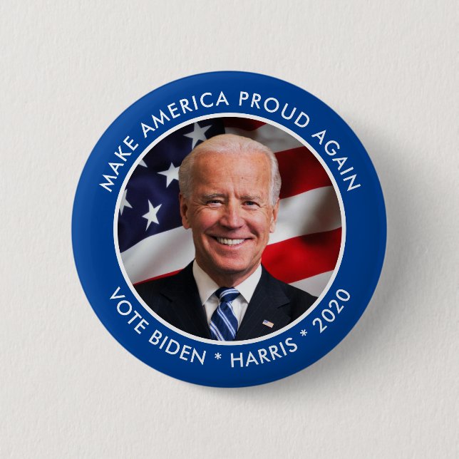 Macaron Rond 5 Cm Photo de Joe Biden 2020 (Devant)