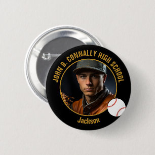 Macaron Rond 5 Cm Photo de joueur de baseball personnalisé Esprit No