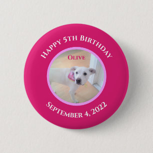Macaron Rond 5 Cm Photo de l'adorable Chien de Chien de Chien Portan