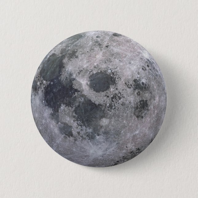 Macaron Rond 5 Cm Photo de lune grise (Devant)