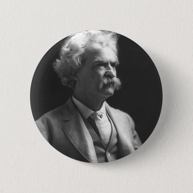 Macaron Rond 5 Cm photo de Mark Twain (Devant)