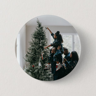 Macaron Rond 5 Cm Photo de Noël personnalisé de famille