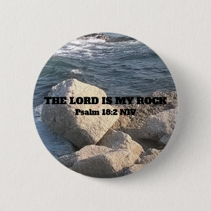 Macaron Rond 5 Cm Photo de Ocean Le Seigneur est Mon Rocher Bible Ve