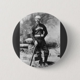Macaron Rond 5 Cm Photo de sport vintage, joueur de baseball de Bost