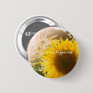 Macaron Rond 5 Cm Photo de tournesol réel Champ Fleurs sont bonheur