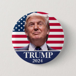 Macaron Rond 5 Cm Photo Donald Trump - Président 2024 Pinback