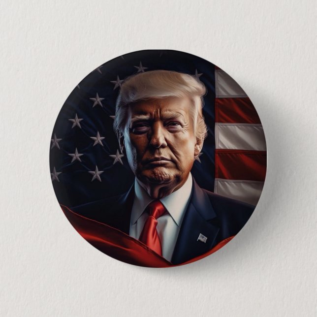 Macaron Rond 5 Cm Photo Donald Trump - Présidentielle (Devant)