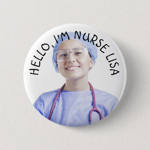 Macaron Rond 5 Cm Photo, Nurse I.D. Button
