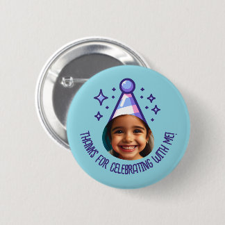 Macaron Rond 5 Cm Photo personnalisée Anniversaire Merci Casquettes 