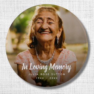 Macaron Rond 5 Cm Photo personnalisée Hommage funéraire Décès
