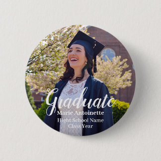 Macaron Rond 5 Cm Photo personnalisée pour les diplômés