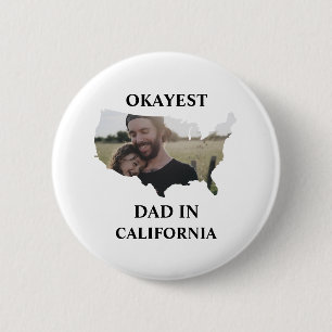 Macaron Rond 5 Cm Photo personnalisée USA Okayest papa Fête des père