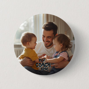 Macaron Rond 5 Cm Photo souvenir Meilleur entraîneur jamais 