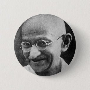 Macaron Rond 5 Cm Photographie de portrait de Mahatma Gandhi