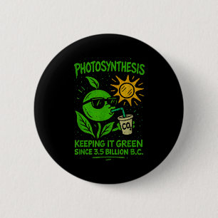 Macaron Rond 5 Cm Photosynthèse drôle - Écologie verte Keeng Biol
