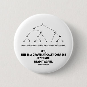 Macaron Rond 5 Cm Phrase grammaticalement correcte de Buffalo (8