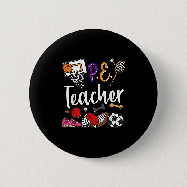 Macaron Rond 5 Cm Physical Education Teacher Proud Pe Teacher Srts C (Devant)