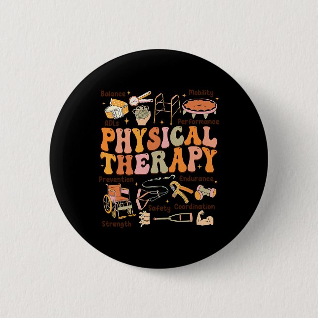 Macaron Rond 5 Cm Physique Thérapiste Pt Pta Automne Thanksgiving Ph (Devant)