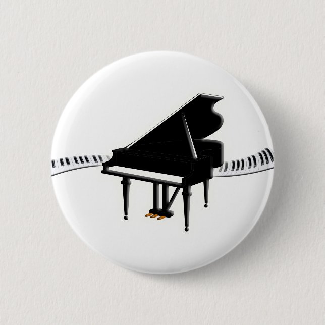 Macaron Rond 5 Cm Piano à queue et clavier (Devant)