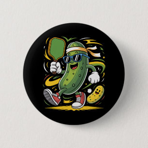 Macaron Rond 5 Cm Pickle Jouant au Pickleball
