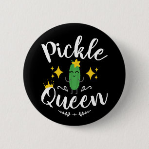 Macaron Rond 5 Cm Pickle Queen Femmes Pickles Lover