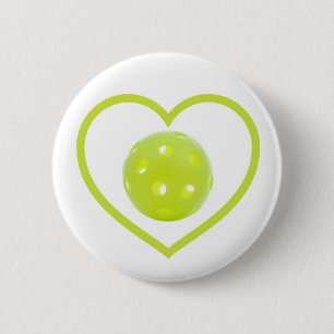Macaron Rond 5 Cm pickleball amour boule de cornichon jaune
