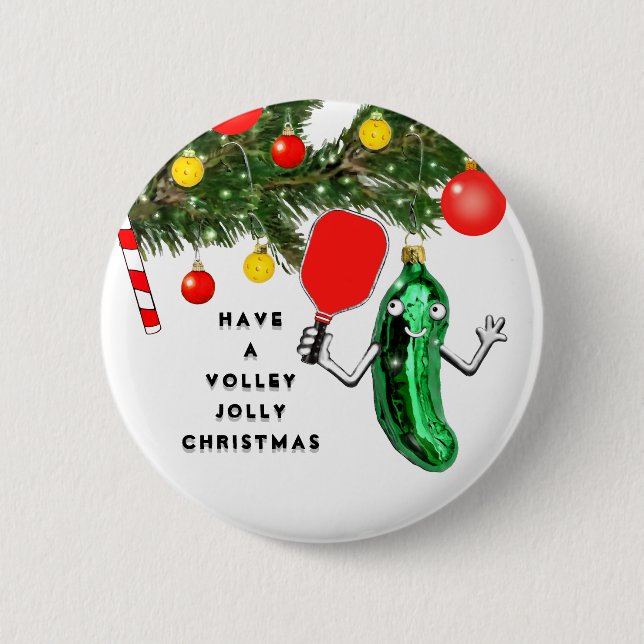 Macaron Rond 5 Cm Pickleball Noël Stocker Stuffer (Devant)