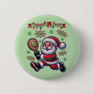 Macaron Rond 5 Cm Pickleball Père Noël Noël