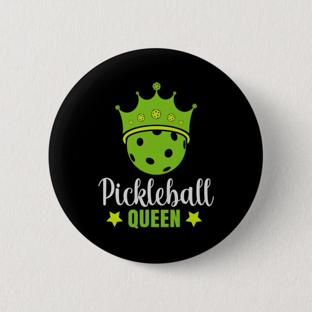 Macaron Rond 5 Cm Pickleball Queen Funny Pickball Ball Queen (Devant)