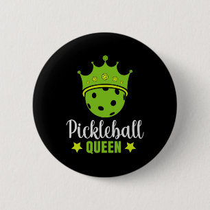 Macaron Rond 5 Cm Pickleball Queen Funny Pickball Ball Queen
