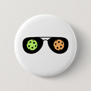 Macaron Rond 5 Cm Pickleball sur My Mind (lunettes de soleil + balle