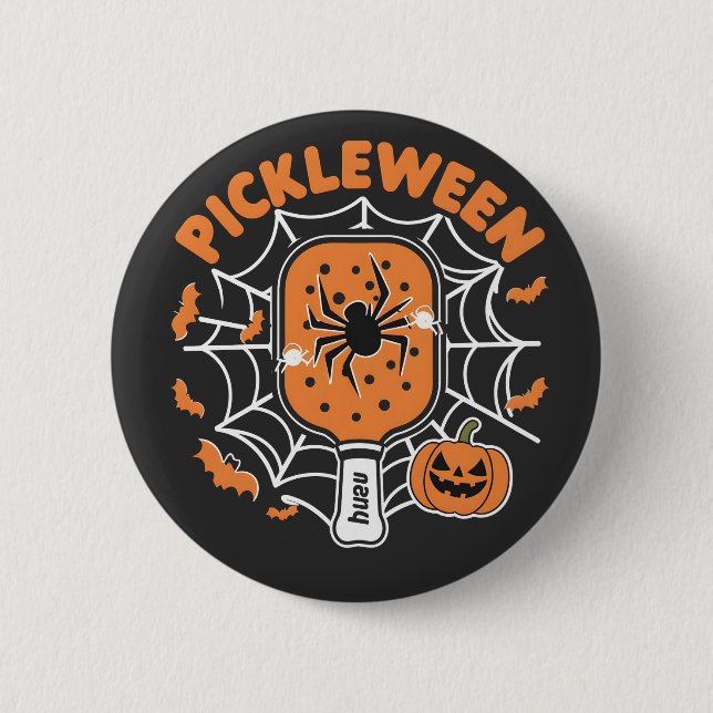 Macaron Rond 5 Cm Pickleween Funny Éffrayant Halloween Pickleball Sp (Devant)