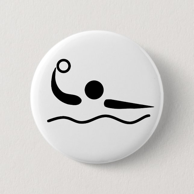 Macaron Rond 5 Cm Pictogramme de Waterpolo de polo d'eau (Devant)