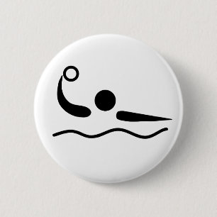 Macaron Rond 5 Cm Pictogramme de Waterpolo de polo d'eau