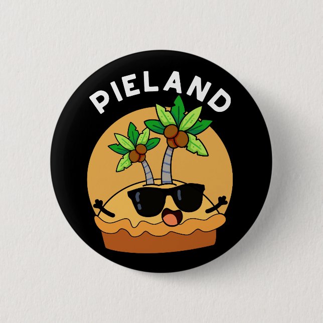 Macaron Rond 5 Cm Pie-land Funny Island Pun Dark BG (Devant)