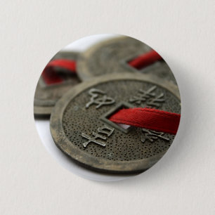 Macaron Rond 5 Cm Pièces de monnaie chinoises de bonne chance