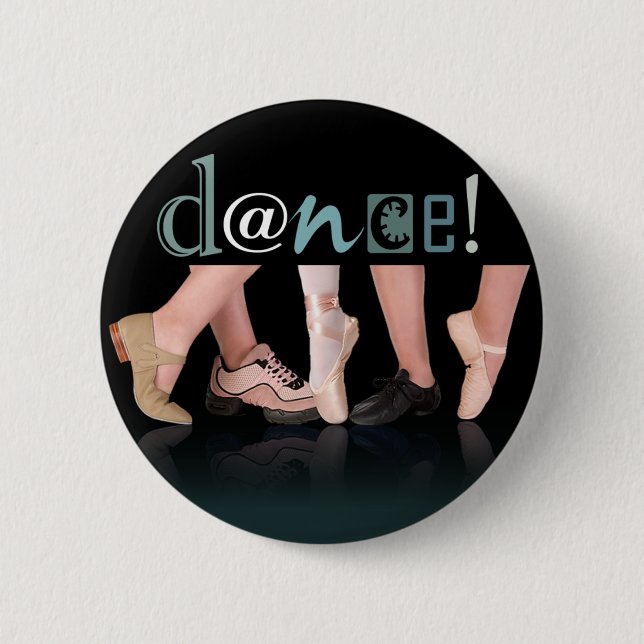 Macaron Rond 5 Cm "Pieds de danse" - chorégraphe, danseur, (Devant)