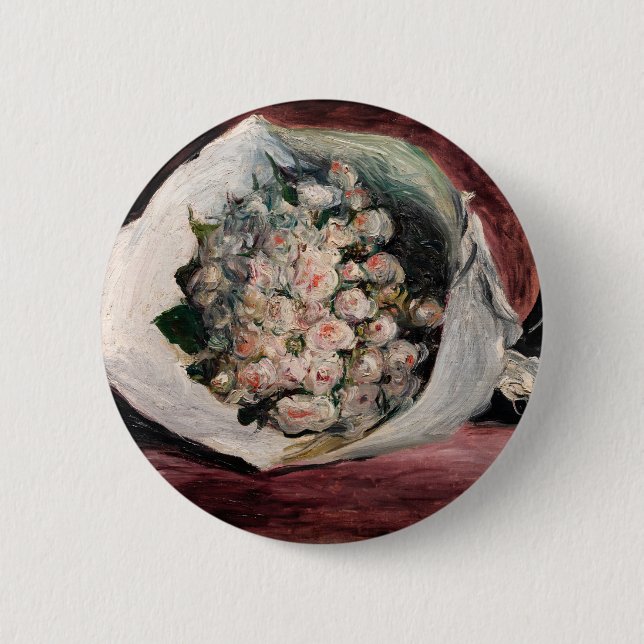Macaron Rond 5 Cm Pierre-Auguste Renoir - Bouquet dans une boîte (Devant)
