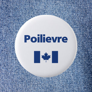 Macaron Rond 5 Cm Pierre Poilievre Bleu Drapeau Canadien Couleur