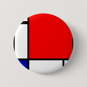 Macaron Rond 5 Cm Piet Mondrian - art néo-plastique