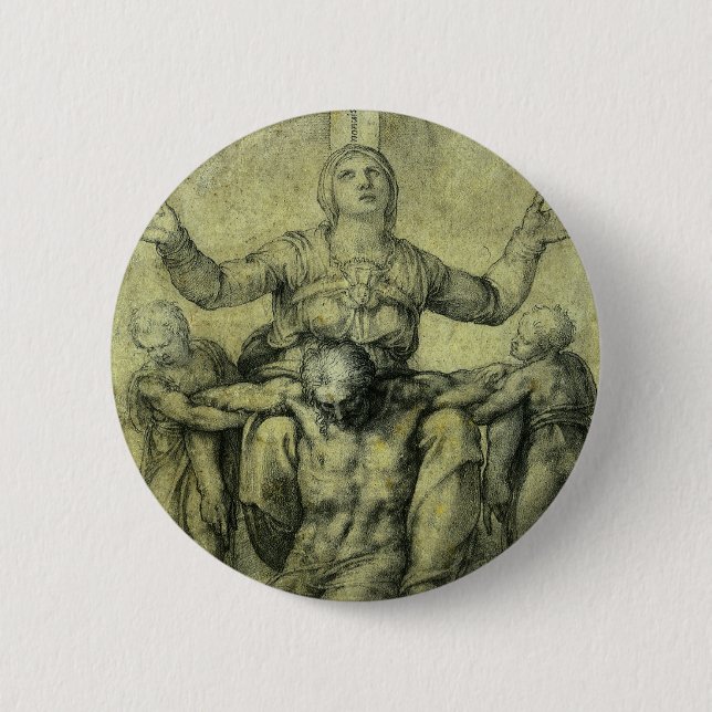 Macaron Rond 5 Cm Pieta de Michel-Ange pour Vittoria Colonna (Devant)