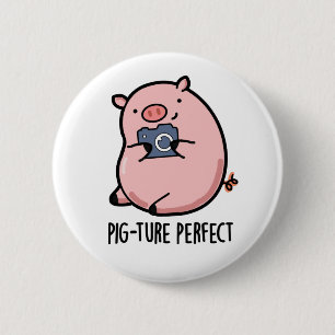 Macaron Rond 5 Cm Pig-ture Perfect Funny Photography Pig Pun