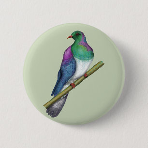 Macaron Rond 5 Cm Pigeon de Kereru Wood