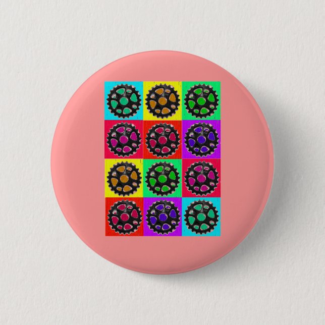 Macaron Rond 5 Cm Pignons POPART--Cadeaux faisants du vélo de (Devant)