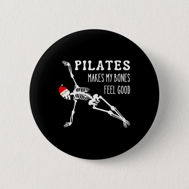 Macaron Rond 5 Cm Pilates de squelette me fait sentir bien mes os Mé (Devant)