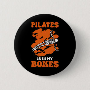 Macaron Rond 5 Cm Pilates Est Dans Mes Os Méditation Halloween _1 