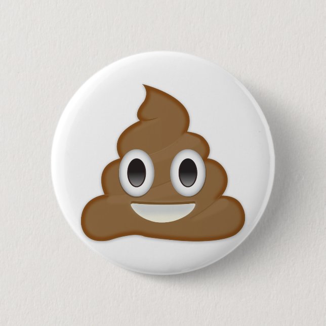Macaron Rond 5 Cm Pile de Poo Emoji (Devant)