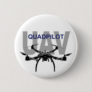 Macaron Rond 5 Cm Pilote Quadcopter UAV Quadpilot